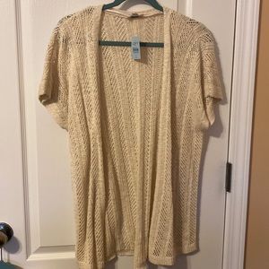 Short sleeve knit sweater